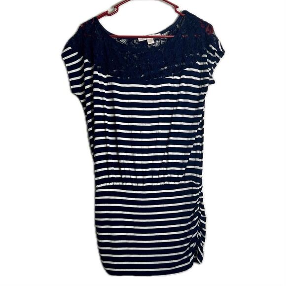 Boston proper striped cap sleeve shirt/tunic women’s size small - Picture 2 of 8